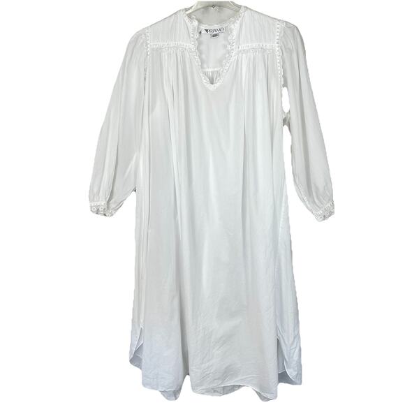 Vintage Priamo Nightgown One Size White Victorian Lace Romantic Prairie Boho - Picture 1 of 11